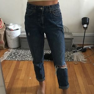 Topshop blue rip Mom Jeans